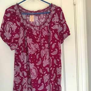 Faded Glory Paisley Rayon blouse. 1X (16W)